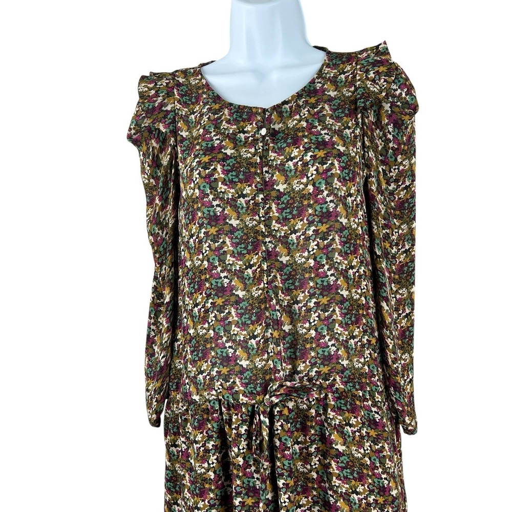 Sandro Dress Womens Size‎ 1 Multicolor Floral Midi Cocktail Boho Designer - Picture 3 of 9